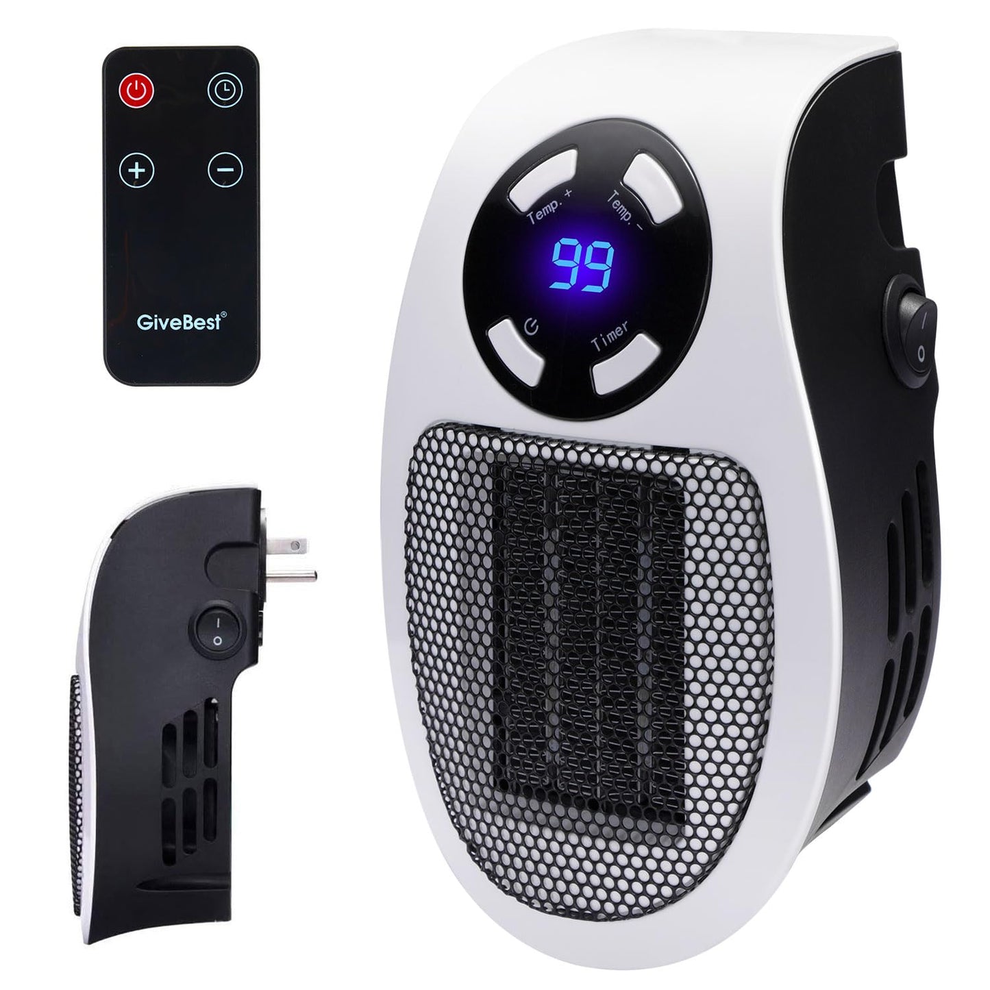 Wall Space Heater 450W Remote Portable Electric Heate
