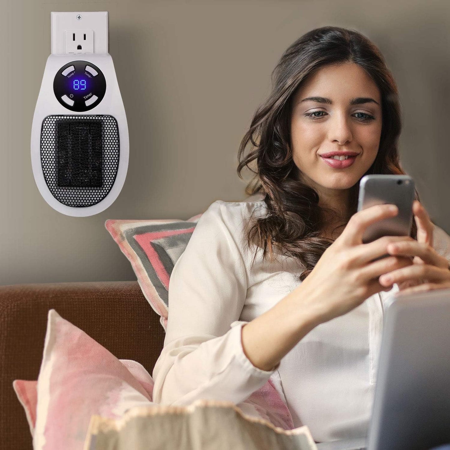 Wall Space Heater 450W Remote Portable Electric Heate