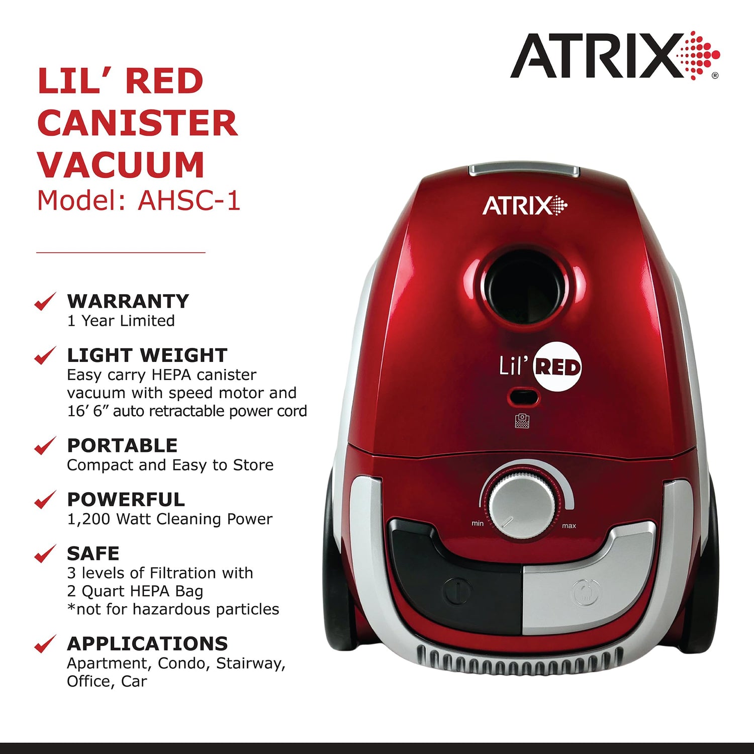NATIONAL CANISTER VACUUM CLEANER - 1200W POWERFUL SUCTION