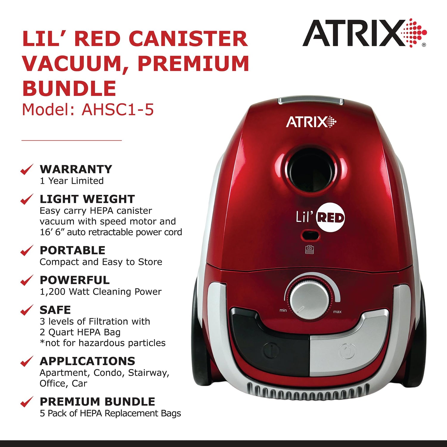 NATIONAL CANISTER VACUUM CLEANER - 1200W POWERFUL SUCTION