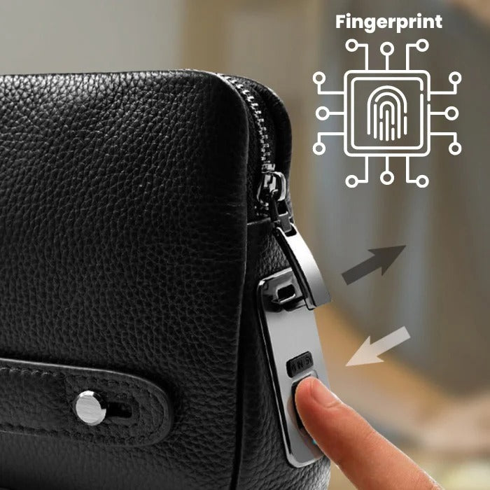 Smart Fingerprint Leather Hand Bag