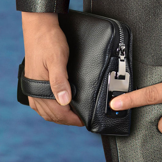 Smart Fingerprint Leather Hand Bag